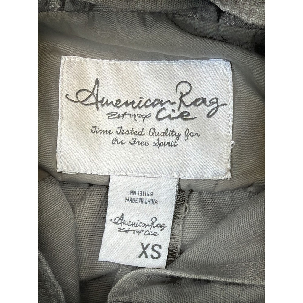 American Rag Cie Womens XS Olive Green Utility Jacket Hooded Military‎ Anorak - Picture 4 of 7